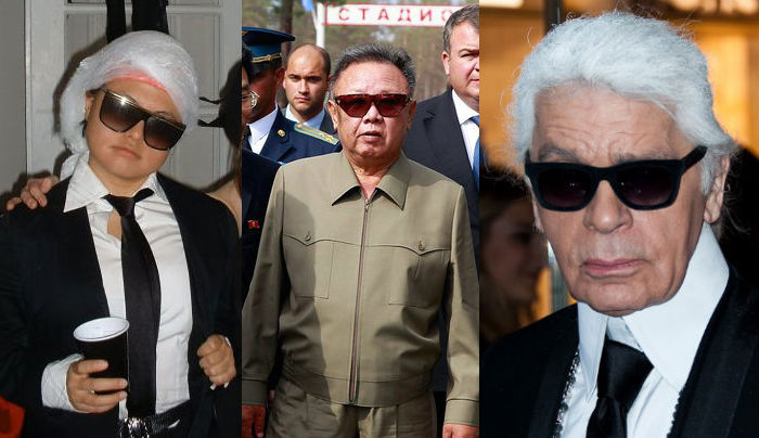 Cute little Mariko, deceased North Korean dictator Kim Jong Il, and fashion designer Karl Lagerfeld